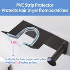 Hair Dryer Holder Stainless Steel, Blow Dryer Holder Self Adhesive, Dyson Hair Dryer Holder Wall Mounted Compatible with Dyson, Hairdryer Holder for Bathroom Black PTALSEAW