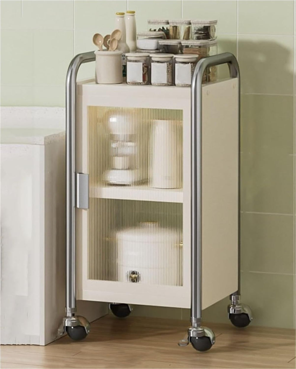 Multi-Layer Kitchen Racks Narrow Pantry Storage Cabinet for Small Spaces with...