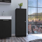 23.6" D*16.9" W*47.4" H Freestanding Storage Cabinet with 3 Shelves, Single Door, Rectangular Kitchen Pantry, Traditional, for Living Room, Dining Room, White