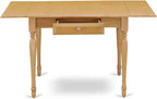 East West Furniture MZAV3-OAK-W 3 Piece Dining Room Table Set Contains a Rectangle Kitchen Table with Dropleaf and 2 Dining Chairs, 36x54 Inch, Oak