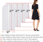 Garment Bag Covers 24''X54'' Lightweight White PEVA Breathable Bags (Pack of 6) with Study Full Zipper for Closet Clothes Storag (24''X55'', White)