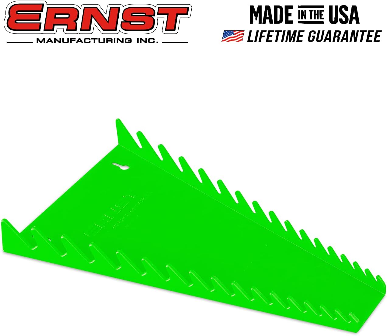 ERNST 5051 Standard Wrench Organizer Tray, 16 Tool, Green