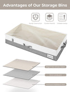 StorageWorks Large Under Bed Storage Containers with Handles and Label Holder, 2 Pack Ultra-thick Fabric Underbed Bins, Closet Organizer for Clothes, Blankets, Sweater