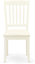 East West Furniture LGDA5-LWH-C 5 Piece Dining Room Table Set Includes a Rectangle Kitchen Table with Butterfly Leaf and 4 Linen Fabric Upholstered Dining Chairs, 42x84 Inch, Linen White