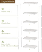 SINGAYE 6 Small Wire Shelves Kitchen Pantry Close Home Organizers and Storage Bathroom Shelf Laundry Room Organization Adjustable Book Metal Garage Shelving Unit