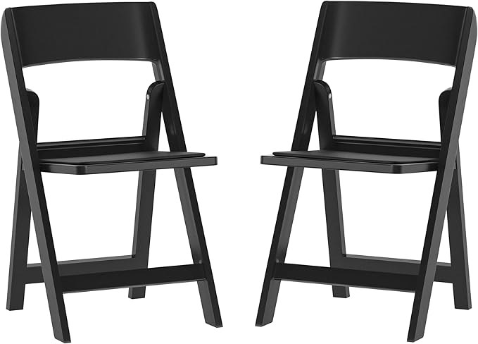 Flash Furniture Hercules Tucker Commercial Black Resin Folding Chair - Lightw...