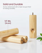 VASAGLE Solid Wood Coat Rack, Free Standing Hall Coat Tree with 8 Hooks, 3 Height Options, for Coats, Hats, Bags, Purses, for Entryway, Hallway, Rubberwood Hooks and Pole, Dark Walnut URCR010W01