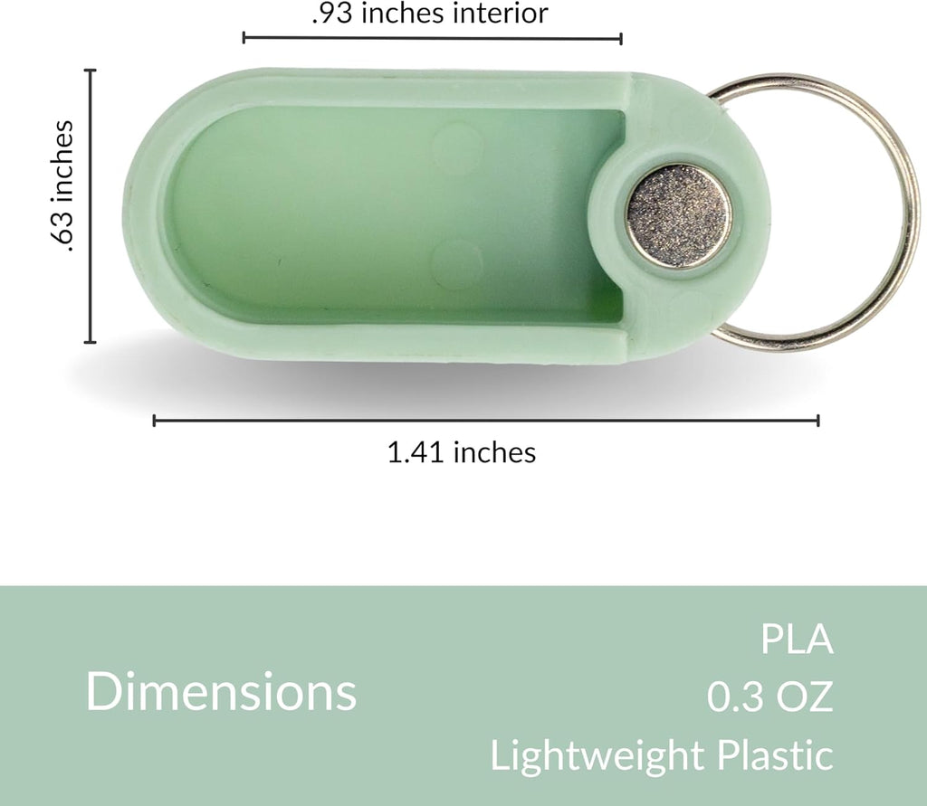 Keychain Pill Holder Single Pack – Lightweight Magnetic Pill Organizer for Daily Medication Storage, Portable Micro Pill Case for Travel, Durable and Discreet (Mint)