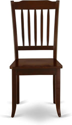 East West Furniture AMDA3-MAH-W 3 Piece Dining Table Set for Small Spaces Contains a Round Kitchen Table with Pedestal and 2 Dining Chairs, 36x36 Inch, Mahogany