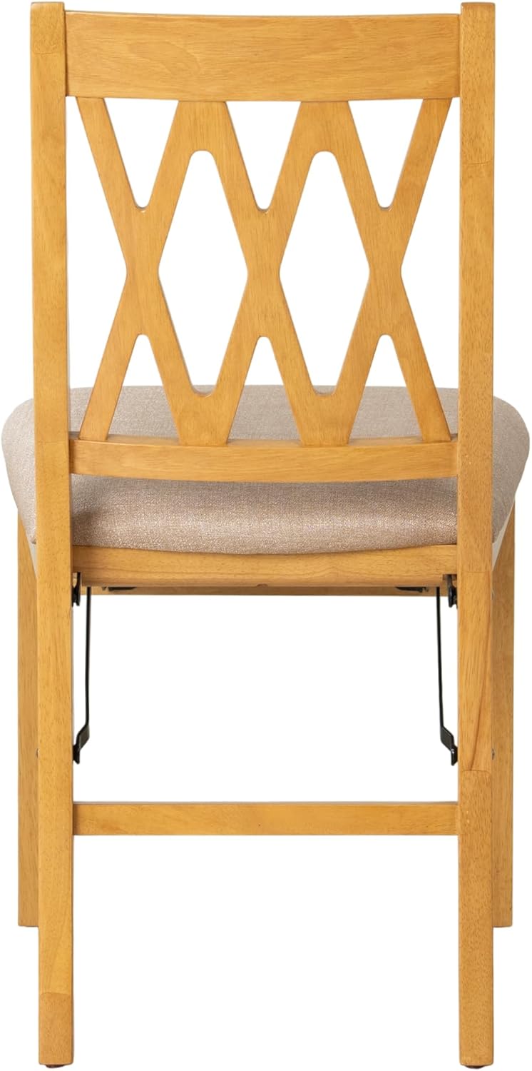 East West Furniture - PNC-OAK-03, A Solid Wood Plano Folding Dining Room Chai...