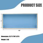Blue Bathroom Vanity Tray for Countertop, Small Plastic Toilet Tank Versatile Storage & Organization Tray for Makeup, Perfume, Desk, Kitchen, Candles, 13.7"x6"x1.4", 35BL