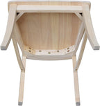 IC INTERNATIONAL CONCEPTS Set of Two Verona Dining Chairs 225lbs wt Capacity, Solid Real Wood, Sturdy Parawood, 21.3"W x 22.6"D x 39.6"H, Unfinished