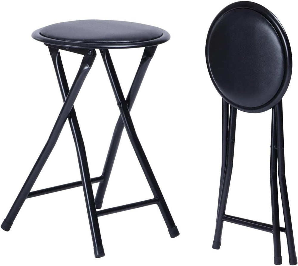 Homy Casa 18-Inch Backless Folding Stools with Soft Seat, Portable Waterproof...