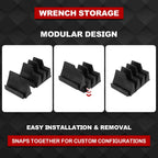 Makerfire 40PCS Magnetic Wrench Organizer for Tool Box Drawer Organization and Storage, Modular Wrench Holder/Rack Set with Metric & SAE Labels (Black)