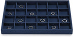 24 Grids Jewelry Tray Earring Organizer Tray Microfiber Jewelry Display Tray Ring Earrings Holder Trays Jewelry Drawer Organizer for Ring Earrings Holder Storage Display Tray