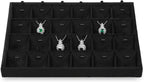 Stackable Jewelry Trays, Velvet Earring Box,Premium Necklace Box,Luxury Jewelry Display Case,Black Pendant Trays