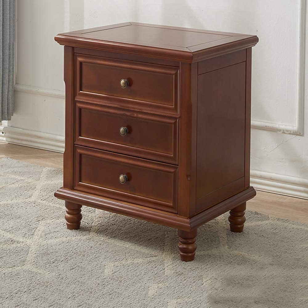 Nightstand Modern Solid Wood Bedside Storage Cabinet with 3 Layers of Drawers...