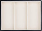 SANQIANWAN Leather Jewelry Organizer Trays Velvet Liner Storage Drawer Display Case Stackable Trays for Necklace,Rings and Earring (Black3)