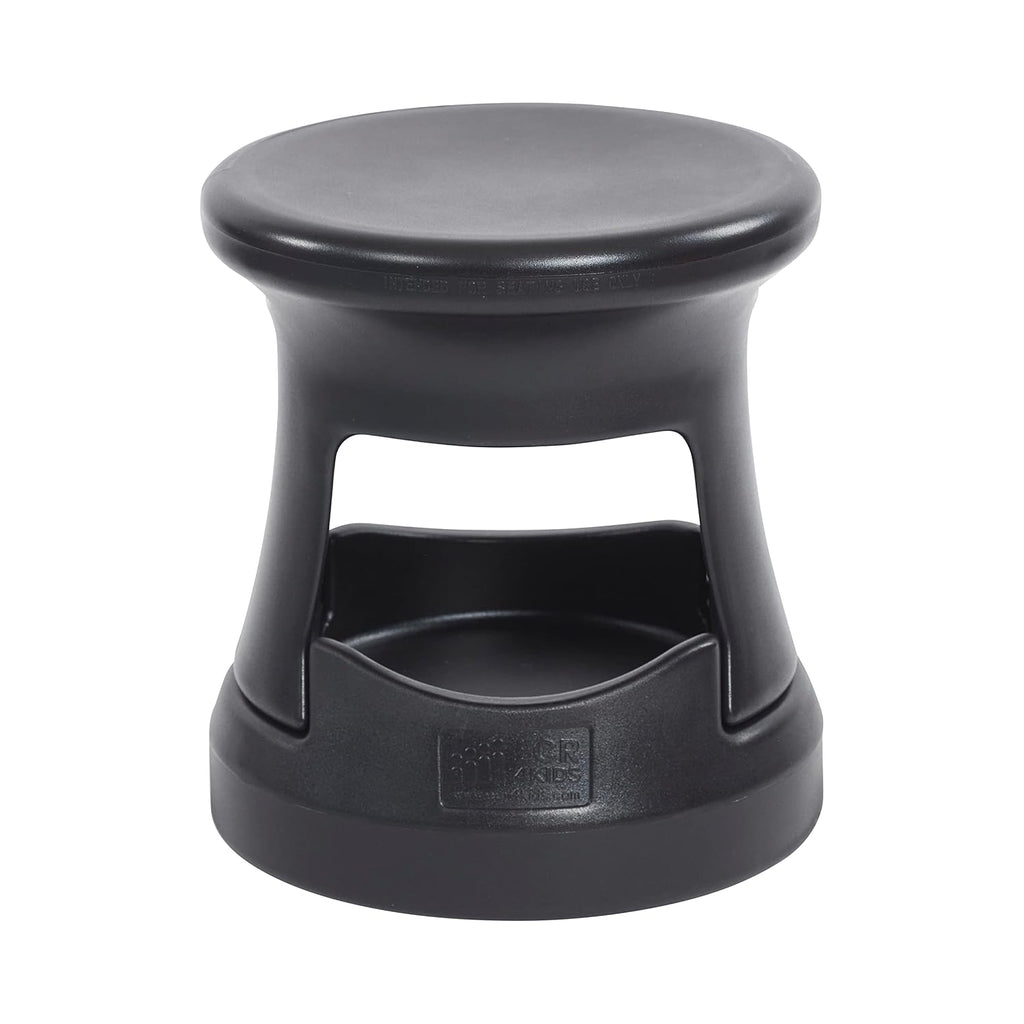 ECR4Kids Active Storage Wobble Stool, 15in Seat Height, Children's Furniture, Black