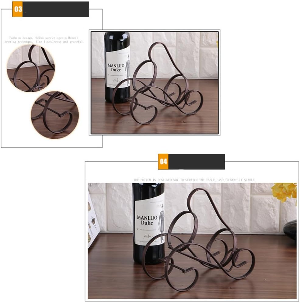 Retro S-Shape Red Wine Bottle Holder Metal Furnishing Craft