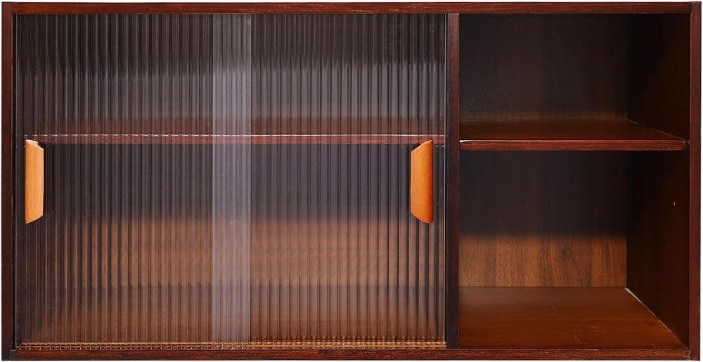 Kitchen Pantry Cabinet, Wall Mount or Countertop Sideboard with Glass Doors, ...