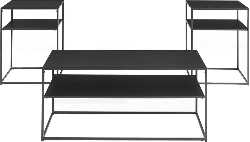 Crosley Furniture Braxton 3-Piece Living Room Table Set with Coffee and Side ...
