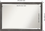 Amanti Art Grey Wall Mirror 27x39 Woodridge Rustic Grey Rectangle Bathroom Mirror for Wall Decor Living Room, Large Country Rustic Wood Frame, Hangs Horizonally and Vertically, Bathroom Decor,