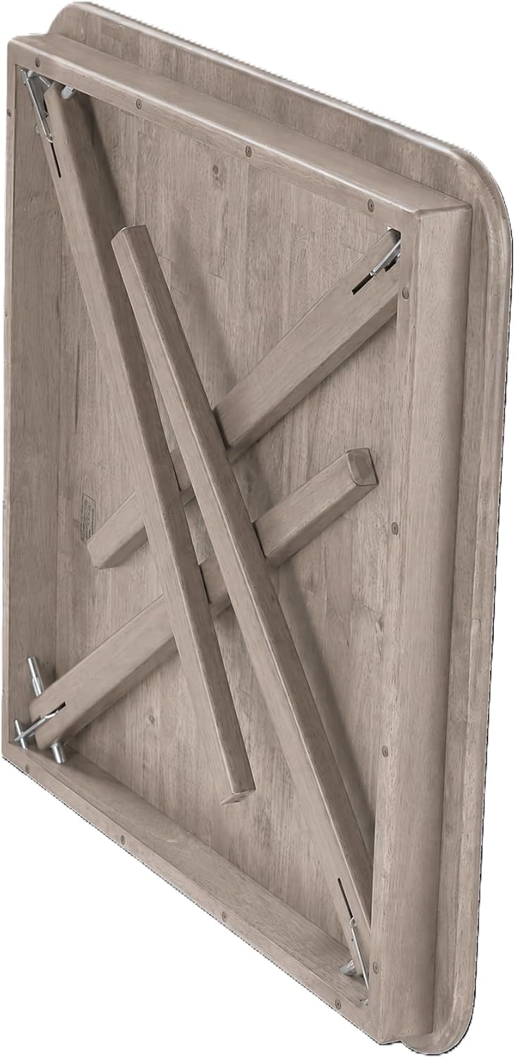 Stakmore Classic Straight Edge Square Folding Card Table 32x32 - No Assembly Wooden Foldable Card Table, Bridge, Board Game, Steel Mechanism, Folding Legs, Space-Saving, Driftwood Frame