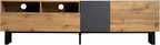 Ball & Cast 70" Modern TV Stand for TVs up to 80", Media Console with Drop-Down Door, 2 Drawers & Adjustable Shelf, Entertainment Center w/Ample Storage for Living Room, Home Theatre,Wood