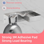 Hair Dryer Holder Wall Mounted, Hair Tool Organizer Wall Mount for Bathroom, Stainless Steel Hair Dryer Holder, Blow Dryer Holder Adhesive/Drilling Hair Dryer and Straightener Holder UEMUSI