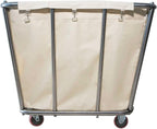 Laundry Cart Commercial,10 Bushel (350L) Large Industrial Rolling Laundry Hamper with 4 Inch Wheels,Home Heavy Duty Laundry Baskets with Stainless Steel Frame, 260 LBS Weight Capacity