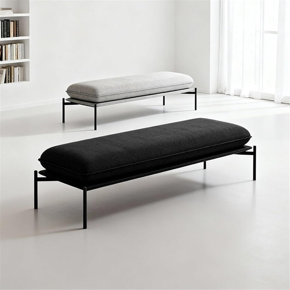 Modern Stainless Steel Bed end Stool Bedroom Dressing Room Rest Area Fabric S...