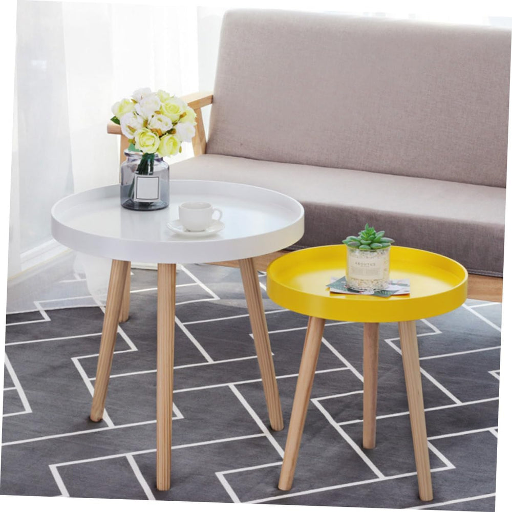 Alasum Mini Round Side Table Nordic Style Small Yellow Sofa Side Table Househ...