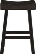 Lexicon Bar Table Set for 3, Small Kitchen Table Set Kitchen Island Table with 3 Saddle Bar Stools, 4 Piece Dining Table Set for Breakfast Nook, Living Room, Apartment, Counter Height, Black