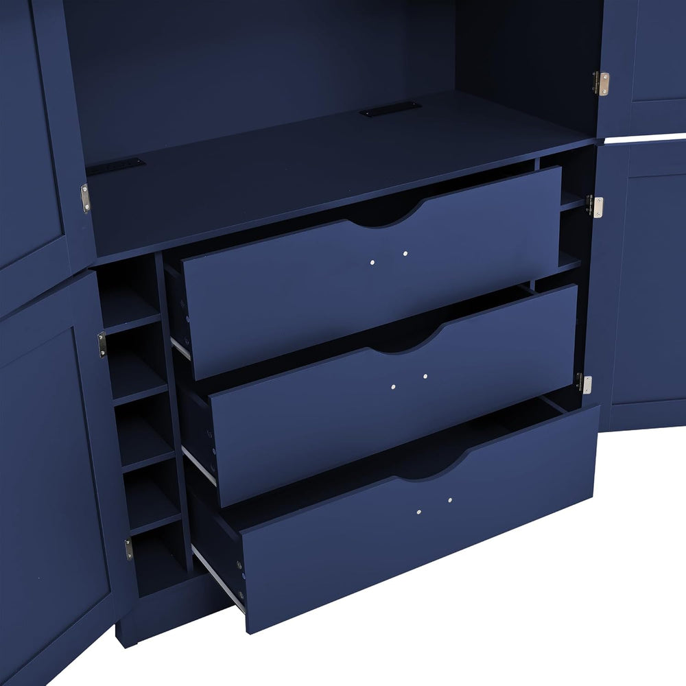 80.1'' Tall Freestanding Kitchen Pantry,Large Shake Style Storage Cab...