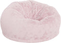 Flash Furniture Duncan Oversized Blush Furry Bean Bag Chair for Kids and Adults