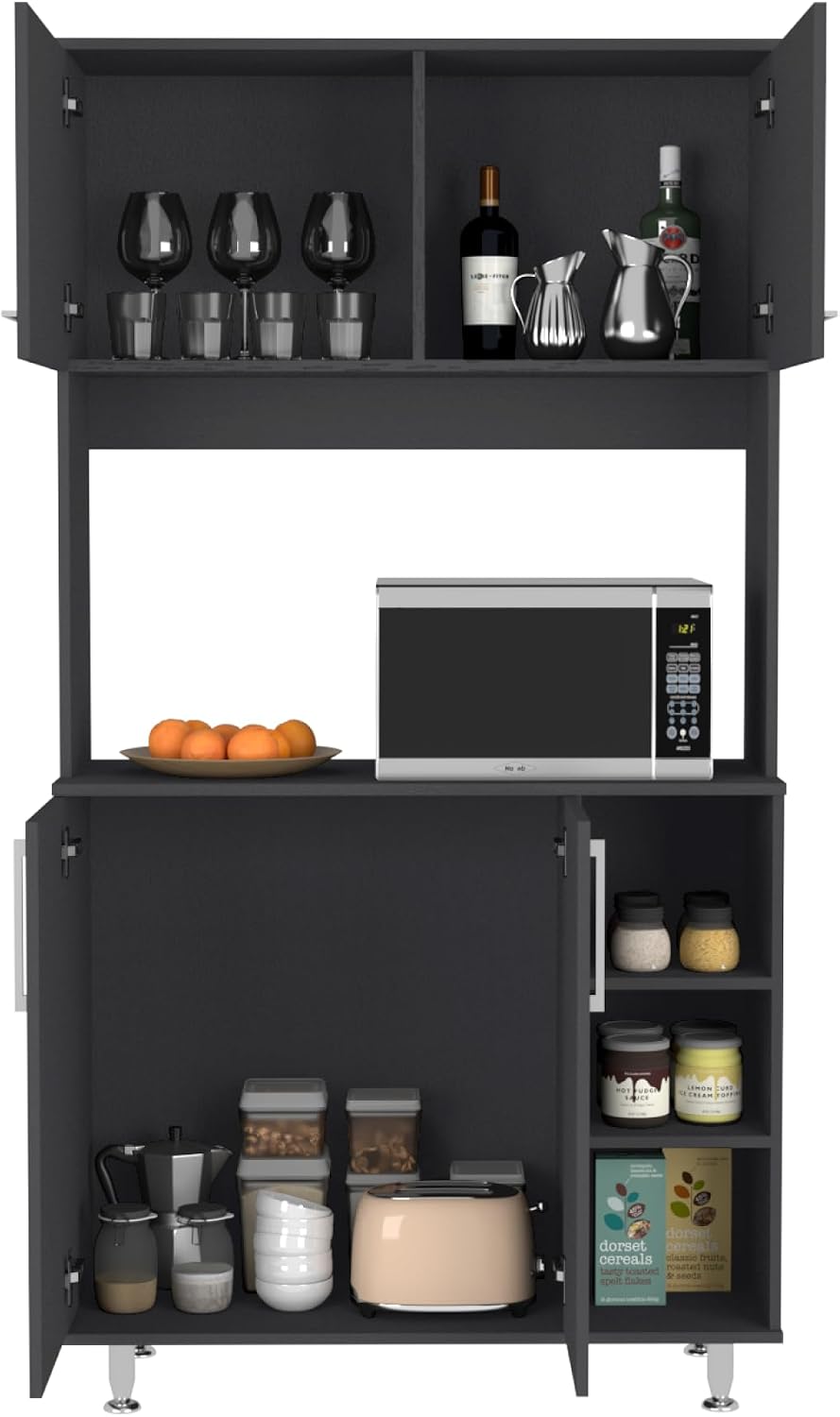Pantry Cabinet Delaware, Kitchen, Black