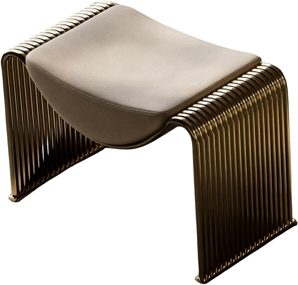 Midcentury Faux Leather Entryway Bench - Convertible Storage Stool for Bedroo...