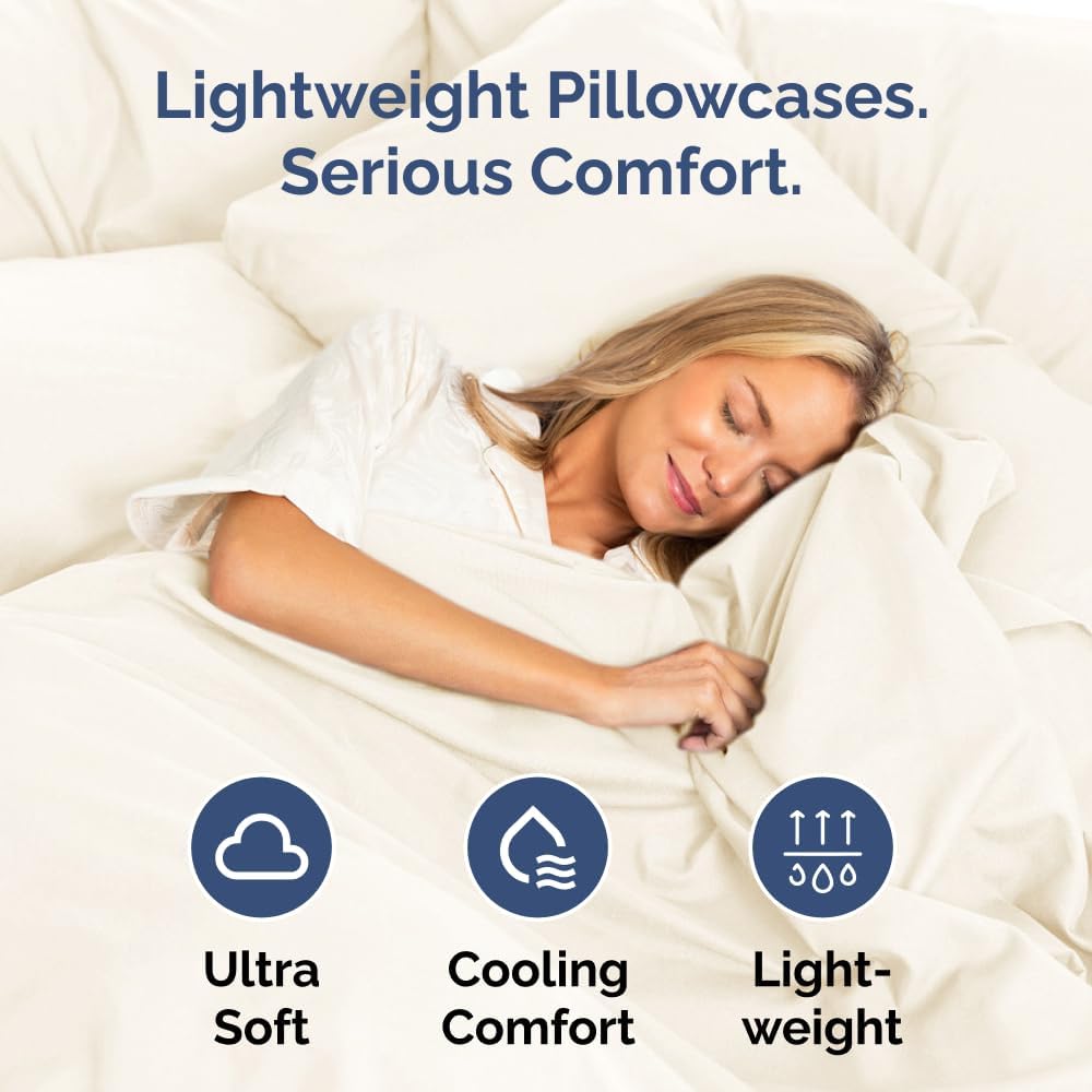 Queen Pillow Cases - 4 Pack - Super Soft Pillowcase Covers - Envelope Enclosure - Hotel Quality Pillow Protectors - Wrinkle Free, Shrink & Stain Resistant - Machine Washable - 20" x 30" (Off White)