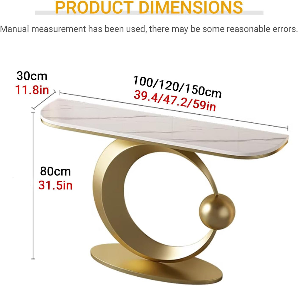 Modern Entryway Table - Half-Moon Console & Sofa Table for Hallway, Foyer, Entrance - Stylish Accent Display Furniture for Home Decor & Organization