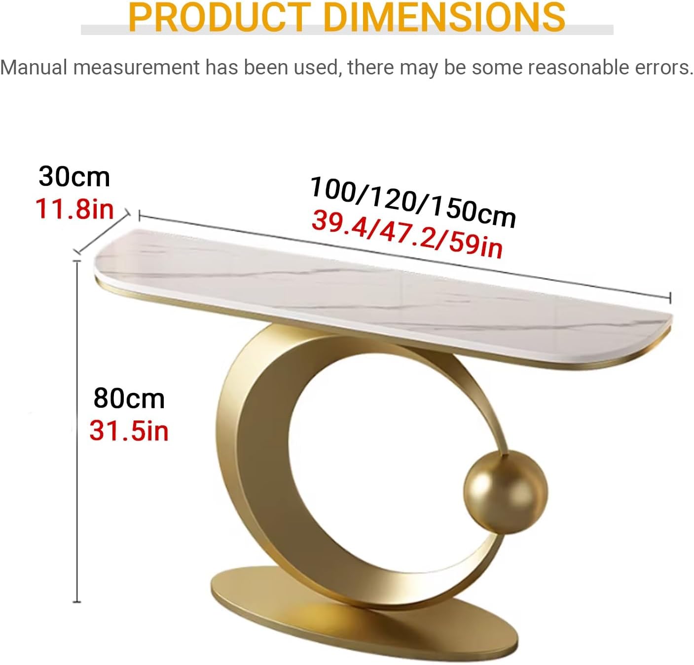 Modern Entryway Table - Half-Moon Console & Sofa Table for Hallway, Foyer, Entrance - Stylish Accent Display Furniture for Home Decor & Organization