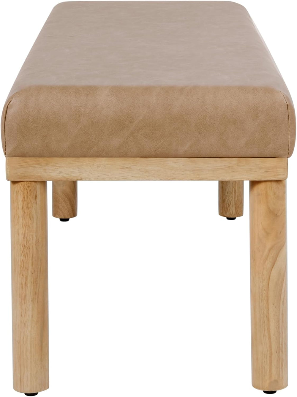 HomePop Oslo Bench - Sand Faux Leather
