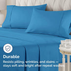King Pillow Cases - 2 Pack - Super Soft Pillowcase Covers - Envelope Enclosure - Hotel Quality Pillow Protectors - Wrinkle Free, Shrink & Stain Resistant - Machine Washable - 20" x 40" (Denim Blue)