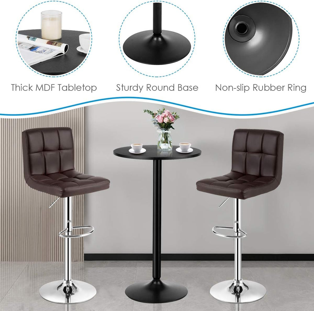 COSTWAY 3-Piece Bar Table Set, Counter Height Table Set with 2 Bar Stools | R...