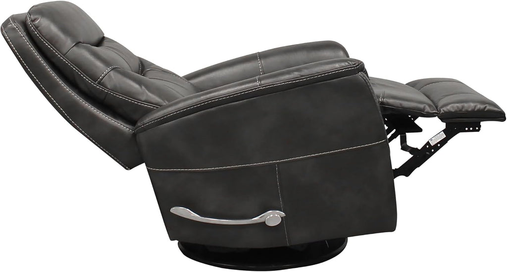 Parker Living Gemini - Flint Swivel Glider Recliner Chair with 90% Polyester, 10% PU Upholstery, Comfortable Nursery Recliner, Nursing Armchair with Smooth Reclining