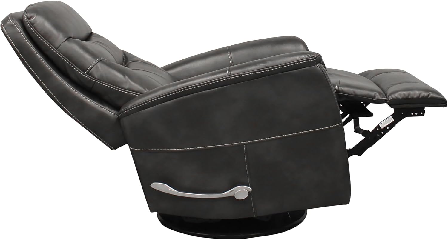 Parker Living Gemini - Flint Swivel Glider Recliner Chair with 90% Polyester, 10% PU Upholstery, Comfortable Nursery Recliner, Nursing Armchair with Smooth Reclining