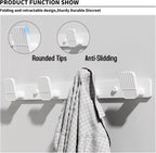 Coat Rack Wall Mount Coat Hooks - White Hook Rack with 4 Hooks Aluminum Wall Rack Hooks for Hanging Coat Hat Bag Towel Hanger Rustproof Coat Holder
