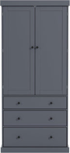 77inch Farmhouse Kitchen Pantry, Freestanding Tall Cupboard Storage Cabinet with 3 Adjustable Shelves, 8 Door Shelves, 3 Drawers for Kitchen, Dining Room, Gray