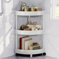 Rolling Cart with Wheels 3 Tier Bathroom Organizer Mobile Shelving Unit Utility Cart Tower Rack Multifunction Utility Storage carts, Kitchen Storage Organizer for Kitchen Laundry Narrow Places, White