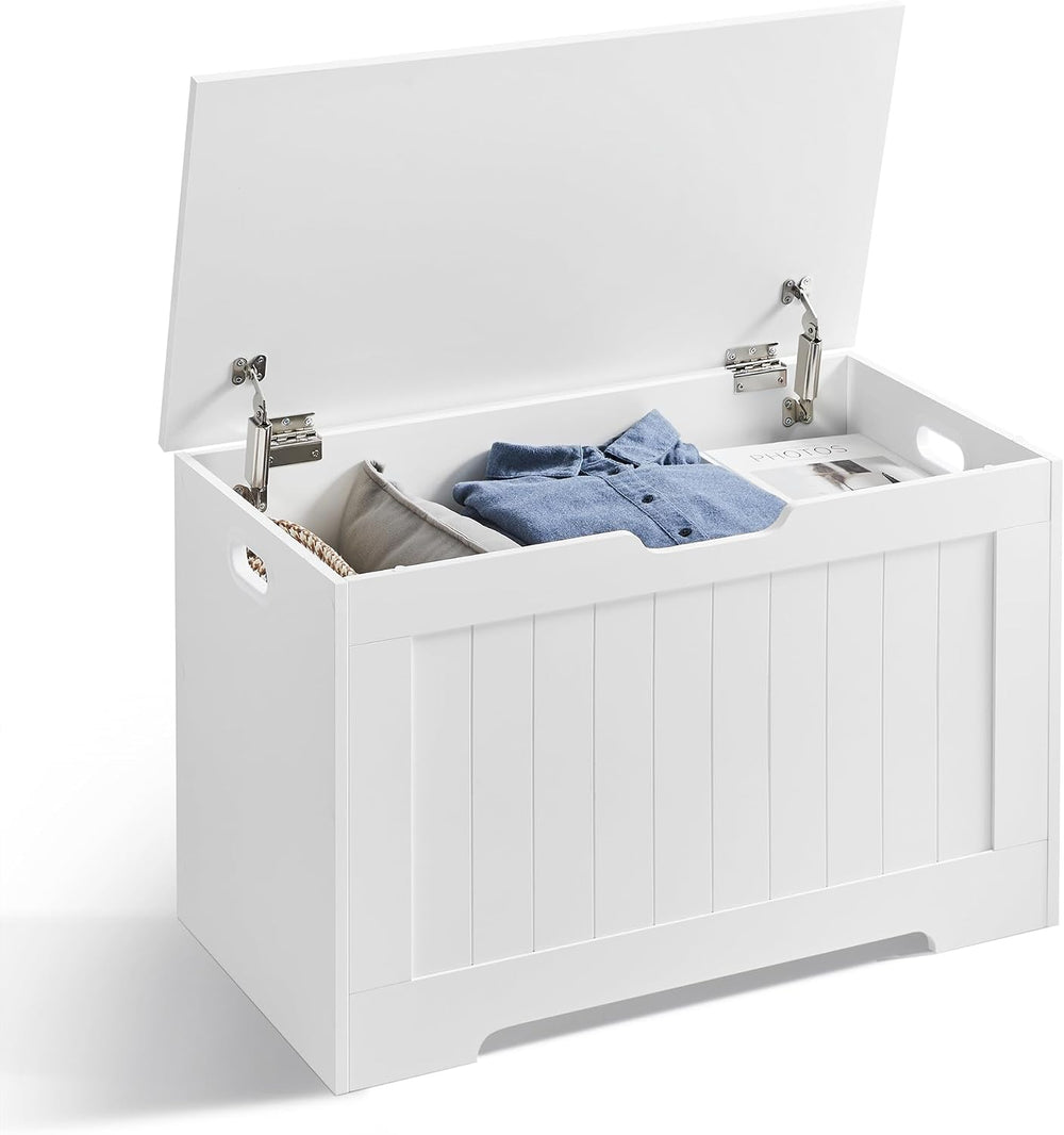 VASAGLE Storage Chest, 29.9 Inches Width Bench with 2 Safety Hinges | Shoe Be...